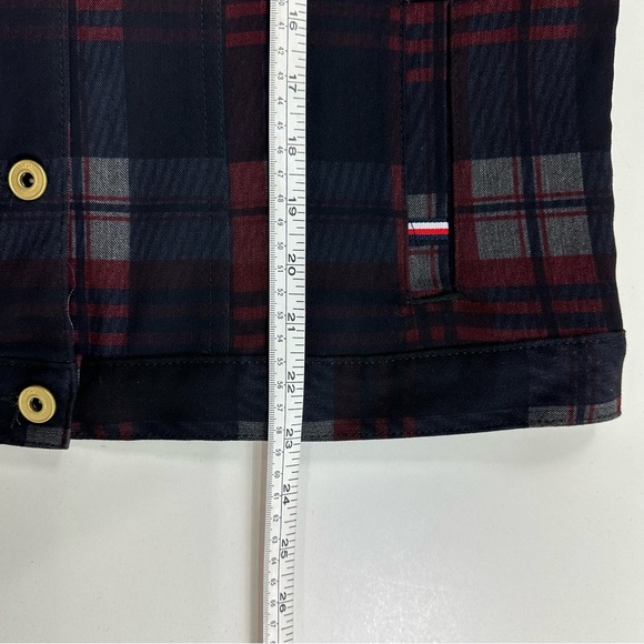 Tommy Hilfiger Jacket Womens Large Plaid Trucker Button Front Preppy Casual - Picture 8 of 9